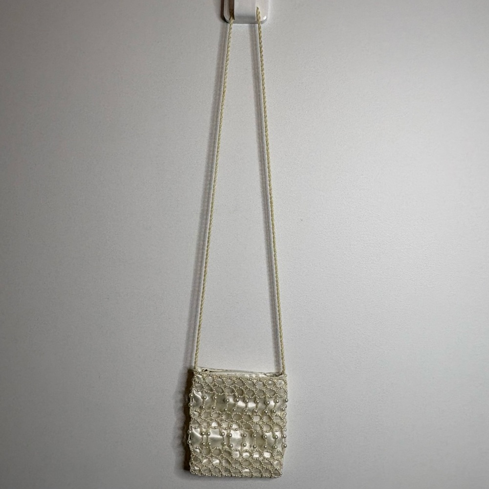 Cream Beaded Mini Bag